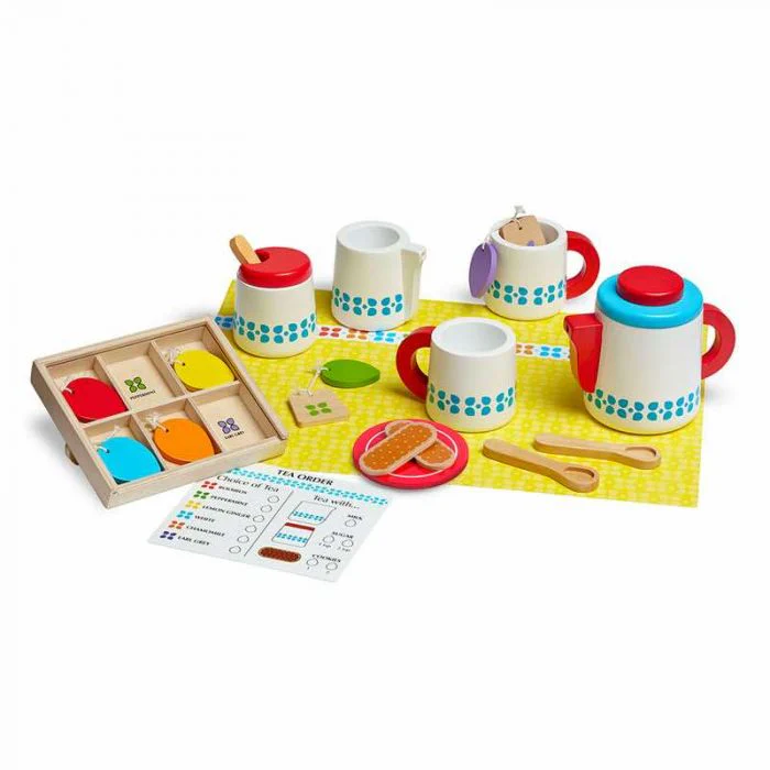 Melissa & Doug Wooden Steep & Serve Tea Set - Image 2