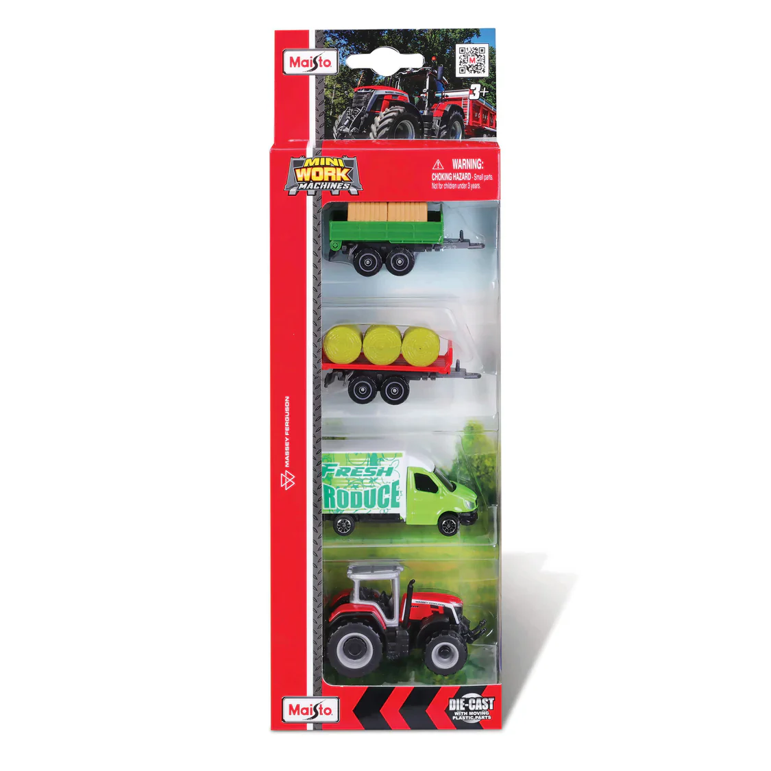 Mini Working Machines - 4 Pack Of Tractors Massey Fergusson - Image 3