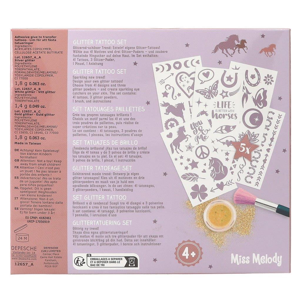 Miss Melody Glitter Tattoo Set Night - Image 6