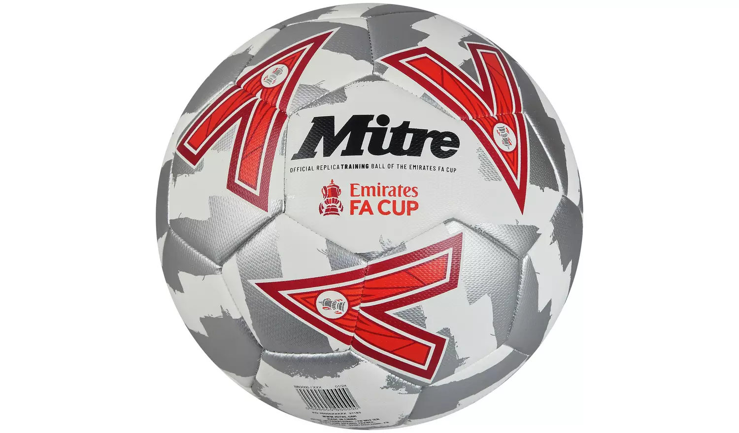 Mitre FA Cup Football 24/25 (White/silver/red)