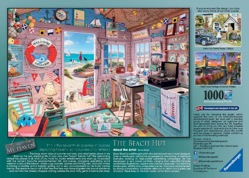 Ravensburger My Haven No7 The Beach Hut 1000 Piece Jigsaw Puzzle - Image 3