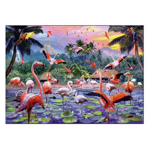Pink Flamingos 1000 Piece Jigsaw Puzzle - Image 2