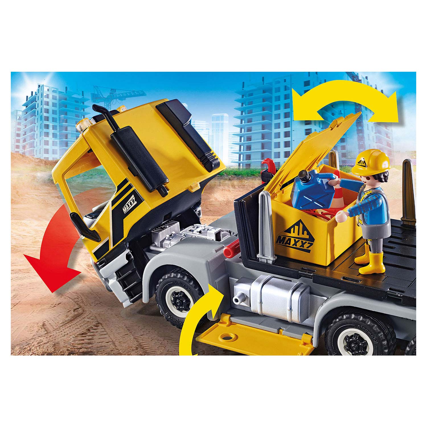 Playmobil 70444 City Action Construction Truck with Tilting Trailer - Image 4