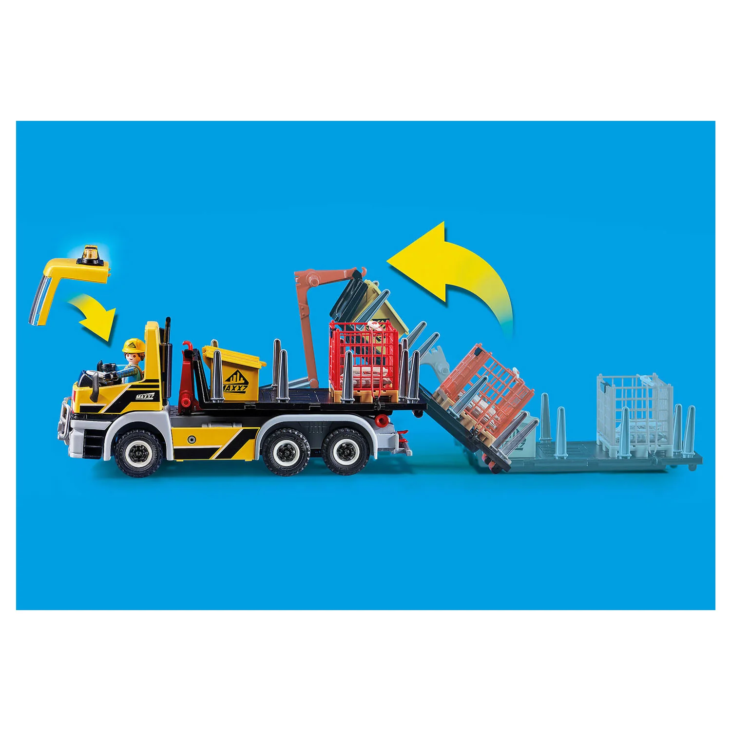 Playmobil 70444 City Action Construction Truck with Tilting Trailer - Image 6
