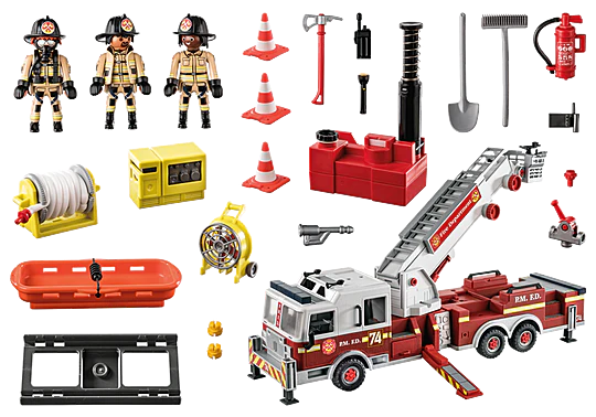 Playmobil 70935 Rescue Vehicles Fire Engine with Tower Ladder - Image 2