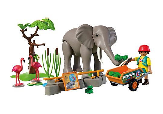 Playmobil 72068 Elephant with Zoo Keeper - Image 2