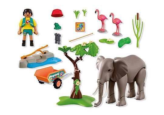 Playmobil 72068 Elephant with Zoo Keeper - Image 3
