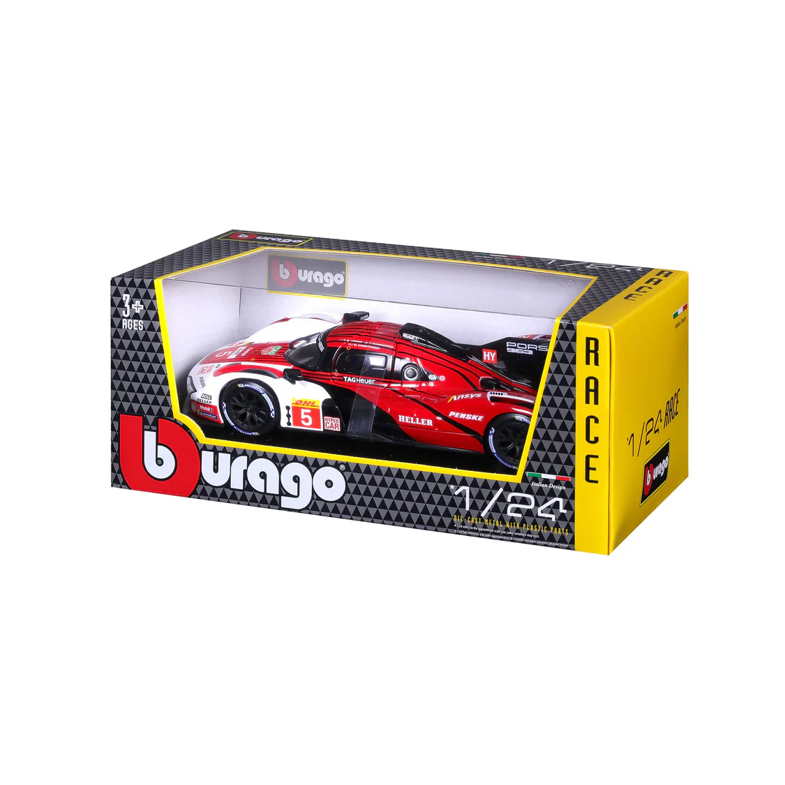 Burago Porsche 963 #5 Penske Motorsport 2024 1:24 Diecast Model Car - Image 2