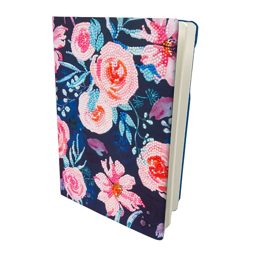 Pretty Pink Flowers, Crystal Art Notebook - Image 2