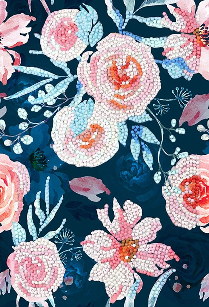 Pretty Pink Flowers, Crystal Art Notebook - Image 4