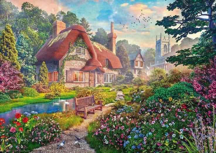 Ravenburger Oak Tree Cottage 1000 Piece Jigsaw Puzzle - Image 2