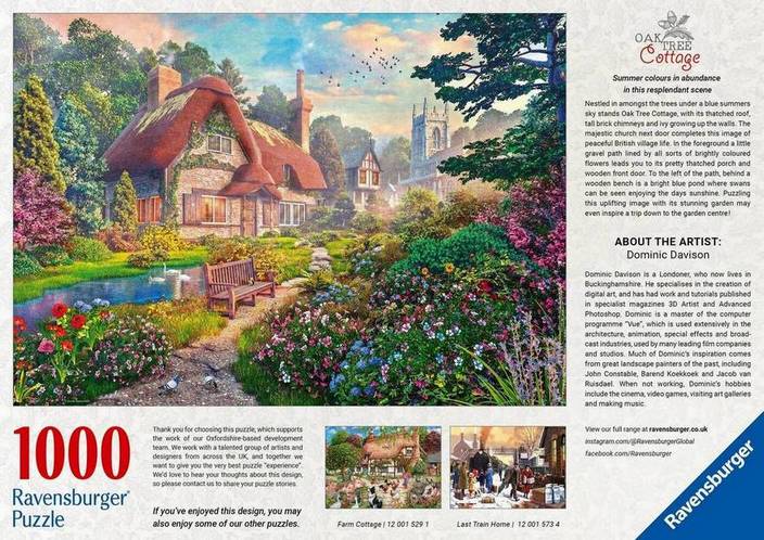 Ravenburger Oak Tree Cottage 1000 Piece Jigsaw Puzzle - Image 3