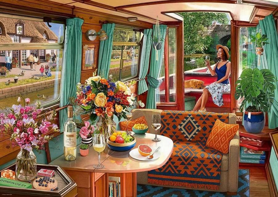Ravensburger Canal Boat 1000 Piece Jigsaw Puzzle - Image 2