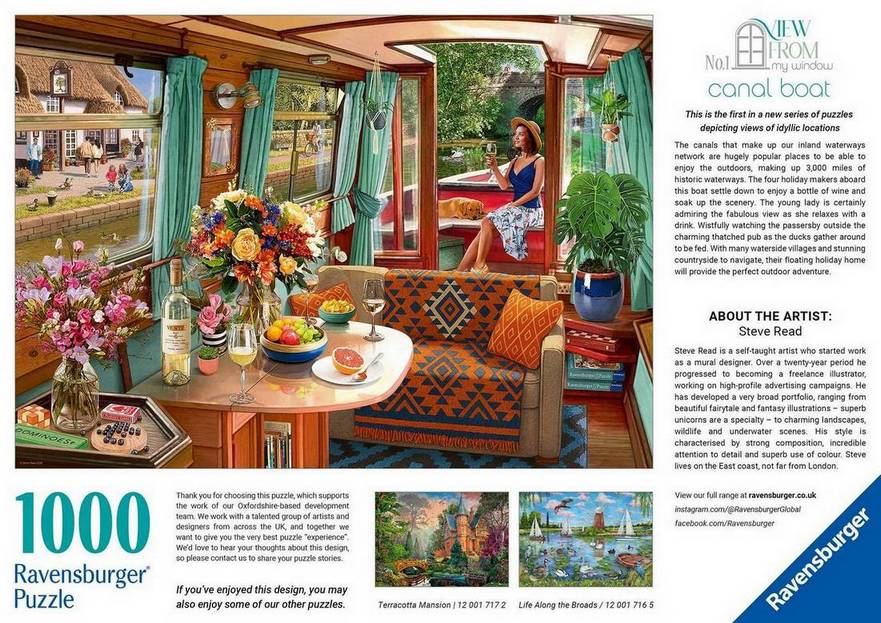 Ravensburger Canal Boat 1000 Piece Jigsaw Puzzle - Image 3