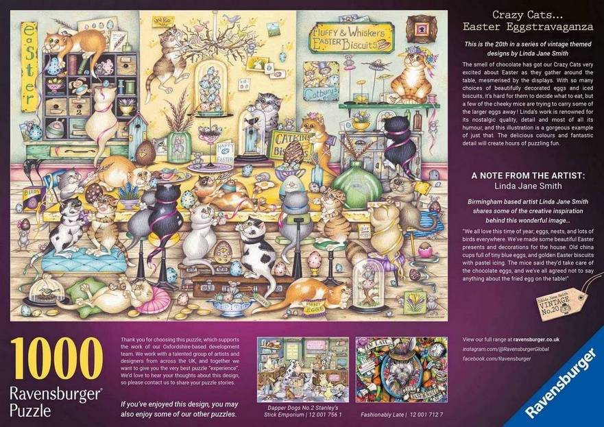 Ravensburger Crazy Cat's Easter Eggstravaganza 1000 Piece Jigsaw Puzzle - Image 3