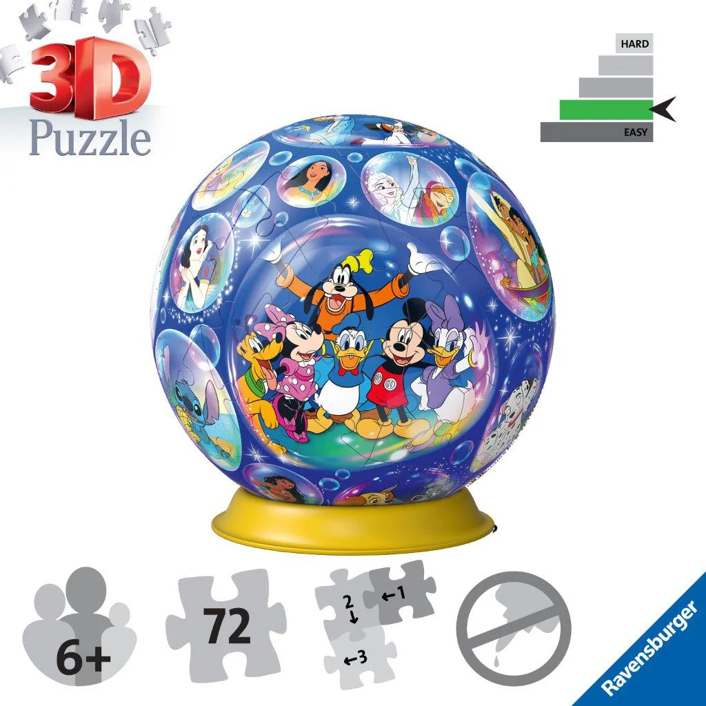 Ravensburger Disney Character 3D Puzzle Ball 72 Piece Jigsaw Puzzle - Image 3