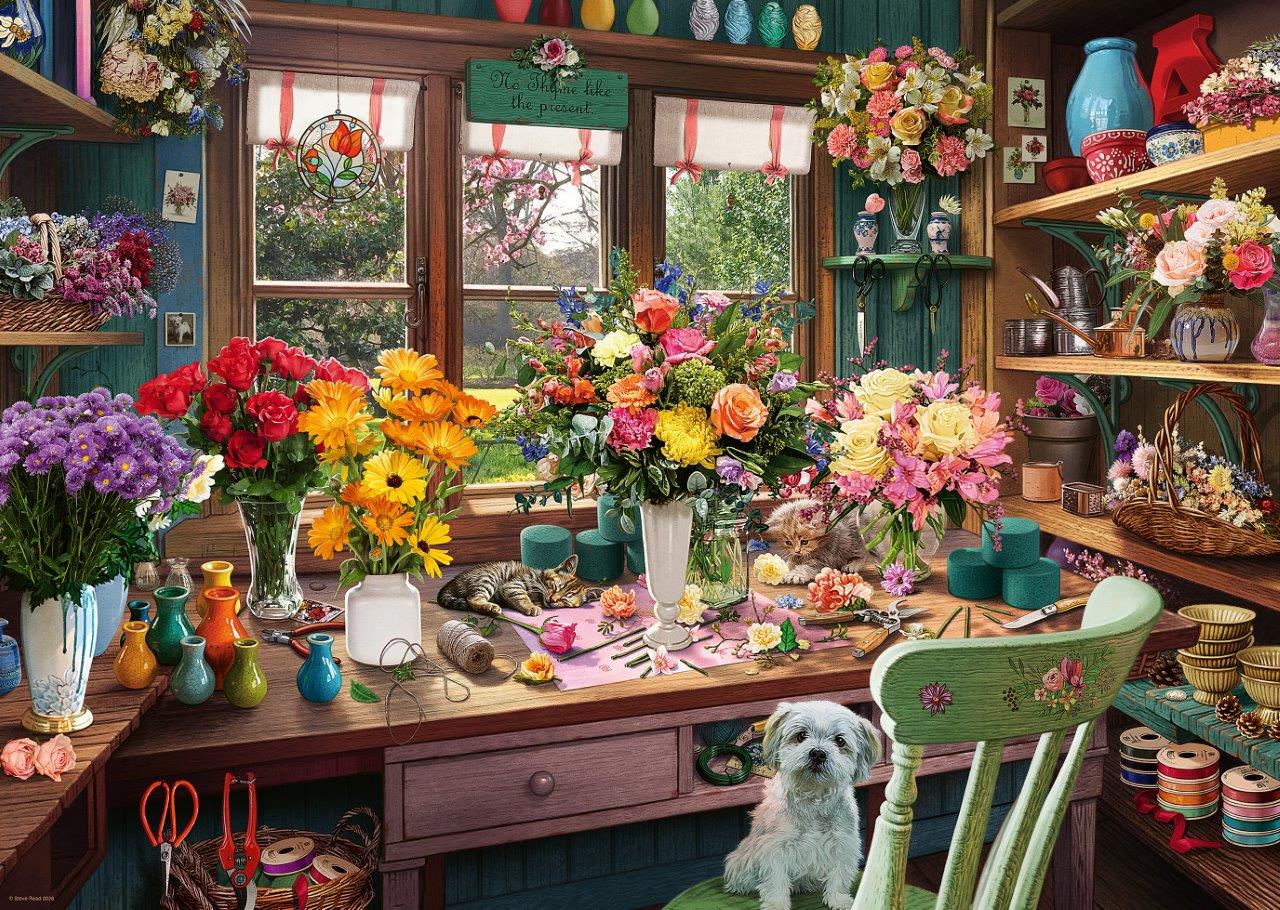 Ravensburger Flower Arranger's Shed 1000 Piece Jigsaw Puzzle - Image 2