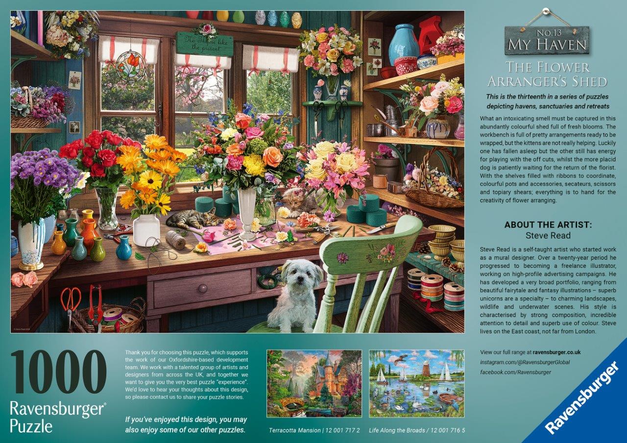 Ravensburger Flower Arranger's Shed 1000 Piece Jigsaw Puzzle - Image 3