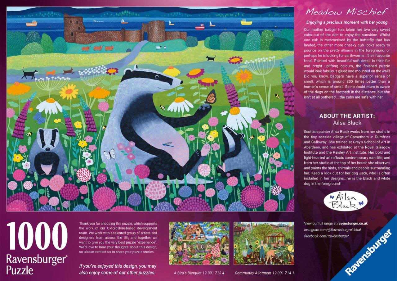 Ravensburger Meadow Mischief 1000 Piece Jigsaw Puzzle - Image 3