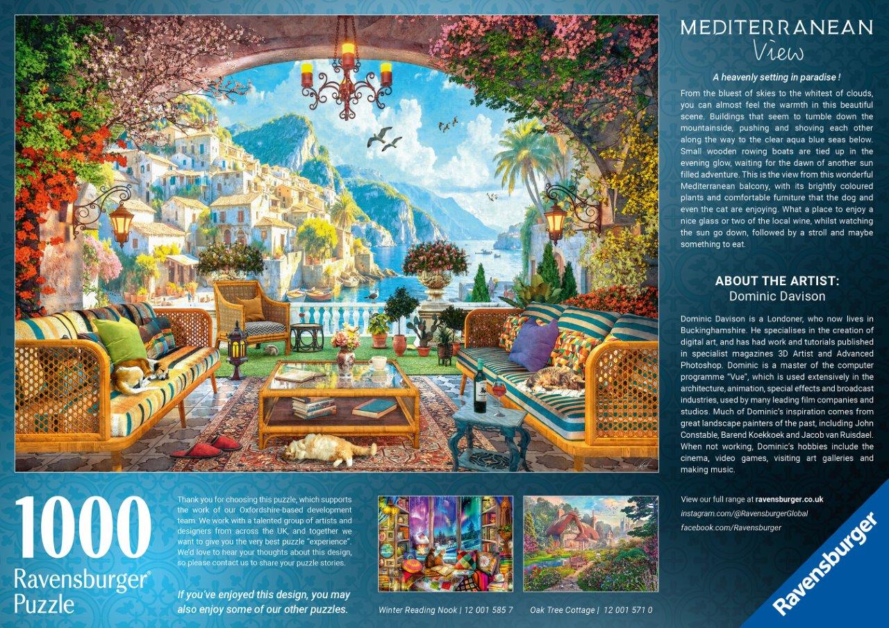 Ravensburger Mediterranean Terrace View 1000 Piece Jigsaw Puzzle - Image 3