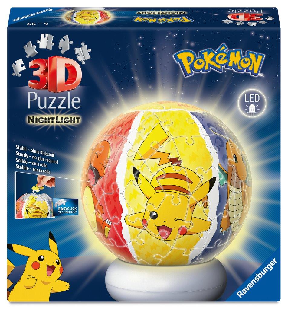 Ravensburger Pokemon Lit 72 piece 3D Jigsaw Puzzle - Night Light