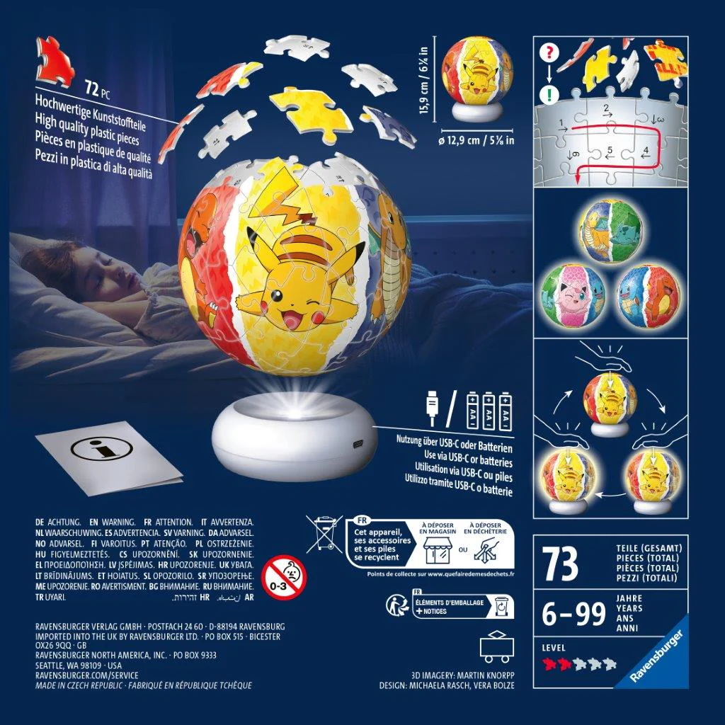 Ravensburger Pokemon Lit 72 piece 3D Jigsaw Puzzle - Night Light - Image 5