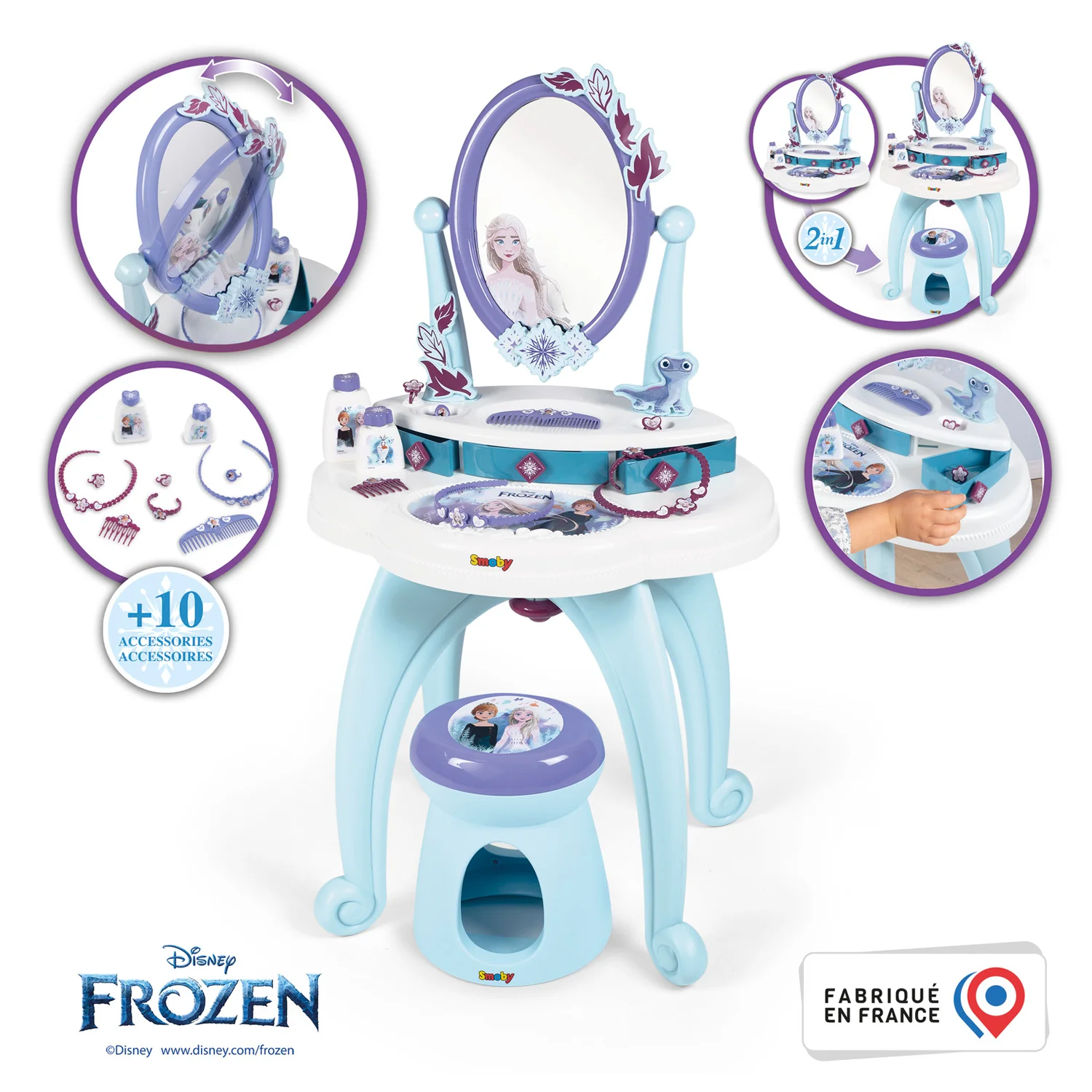 Smoby Frozen 2-in-1 Dressing Table - Image 2