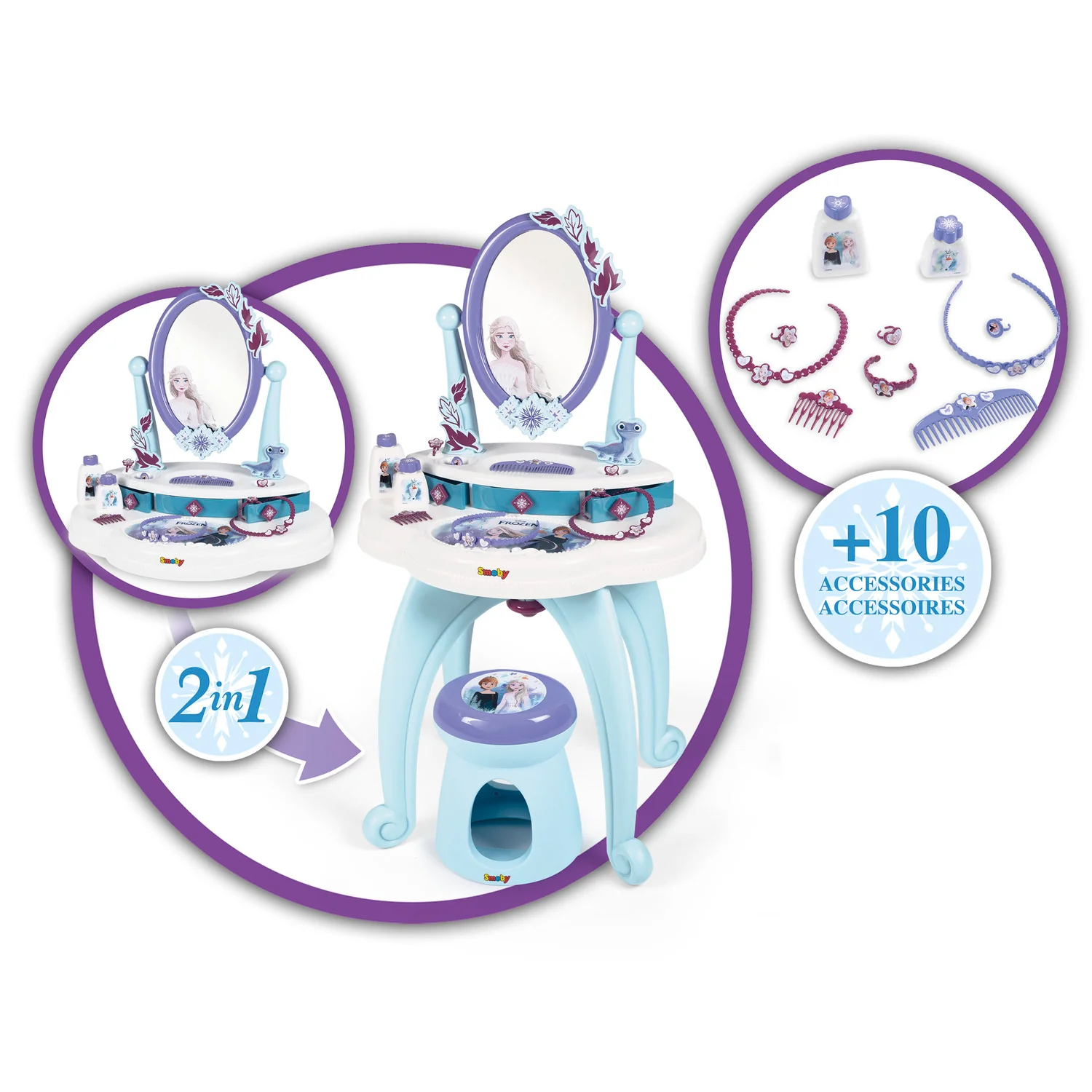 Smoby Frozen 2-in-1 Dressing Table - Image 3