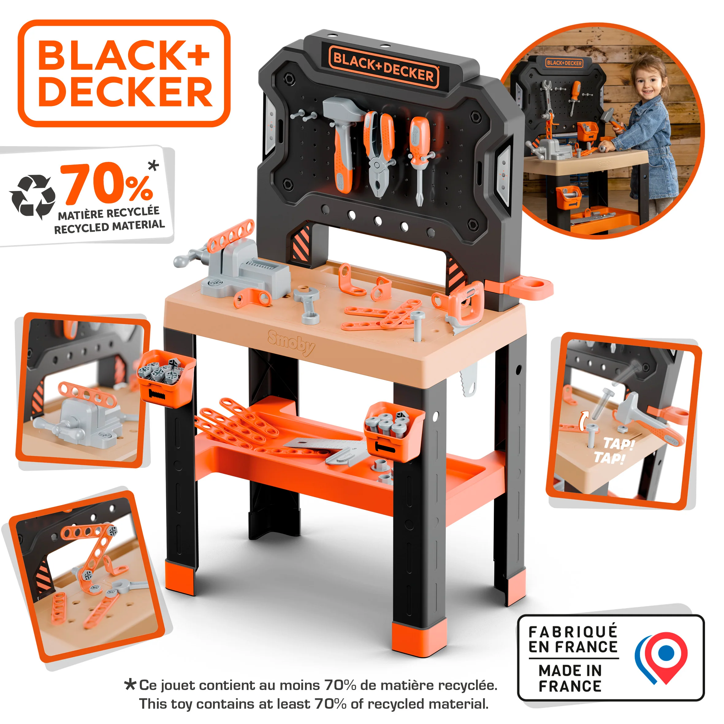 Smoby Black and Decker Bricolo Workbench - Image 2