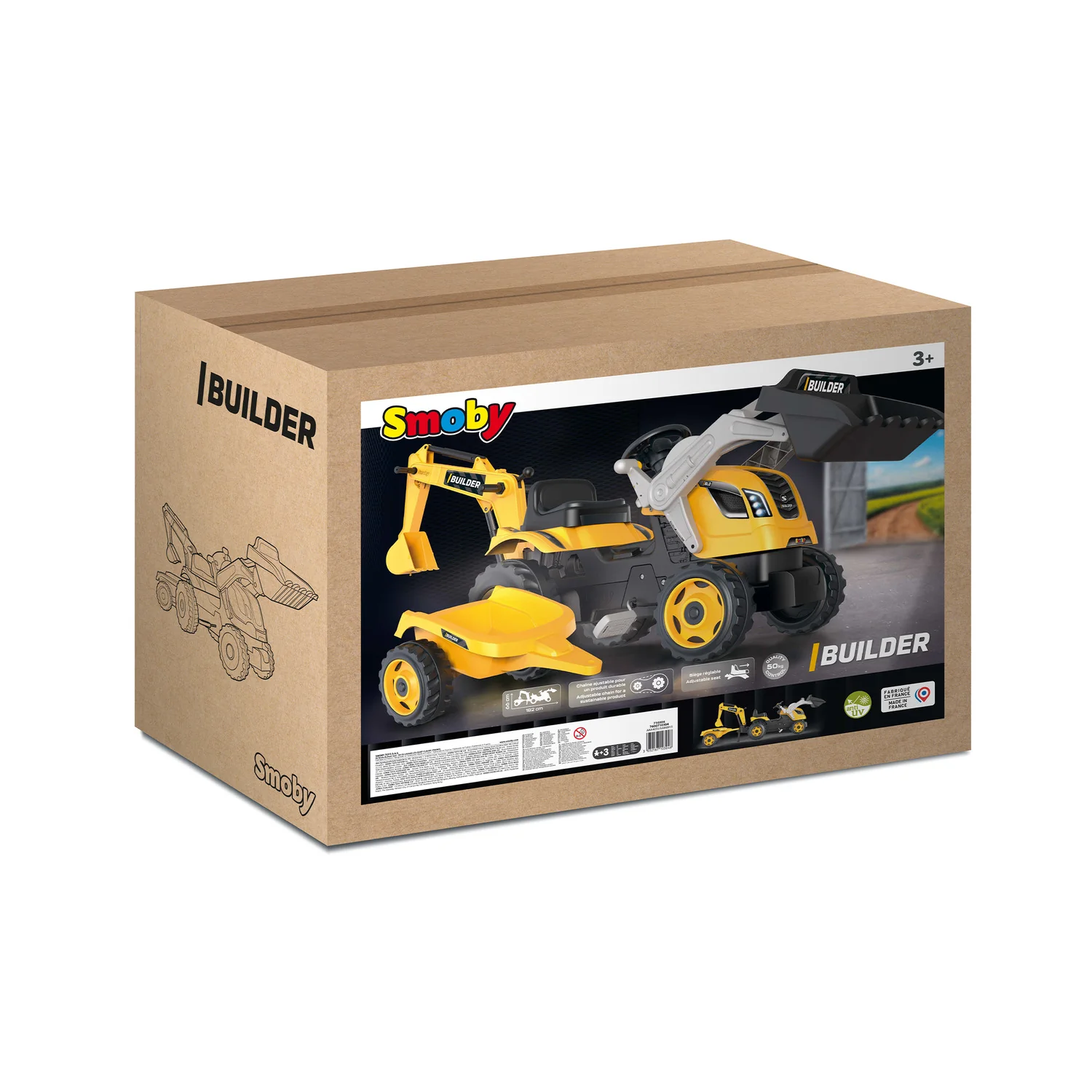 Smoby Builder Maxx Tractor and Trailer - Image 2
