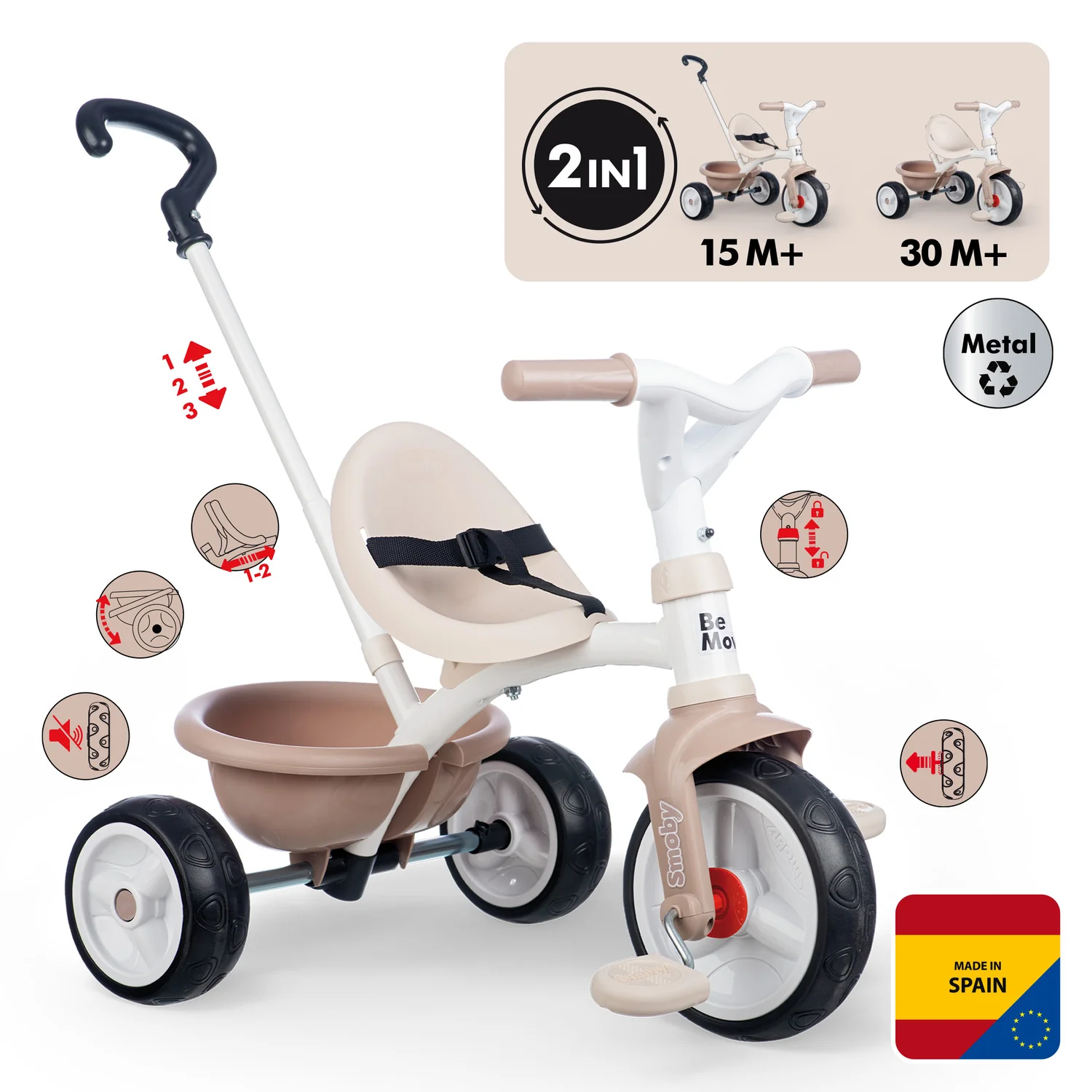 Be Move Beige Tricycle - Image 3