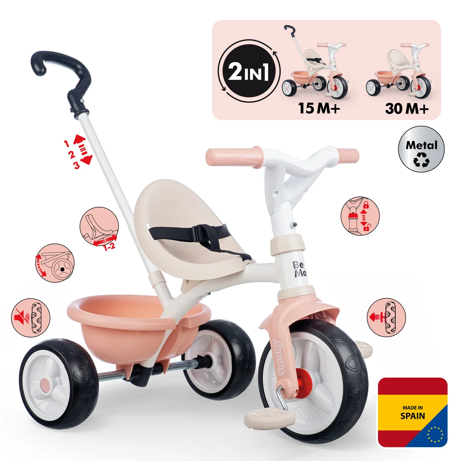 Be Move Pink Tricycle - Image 3