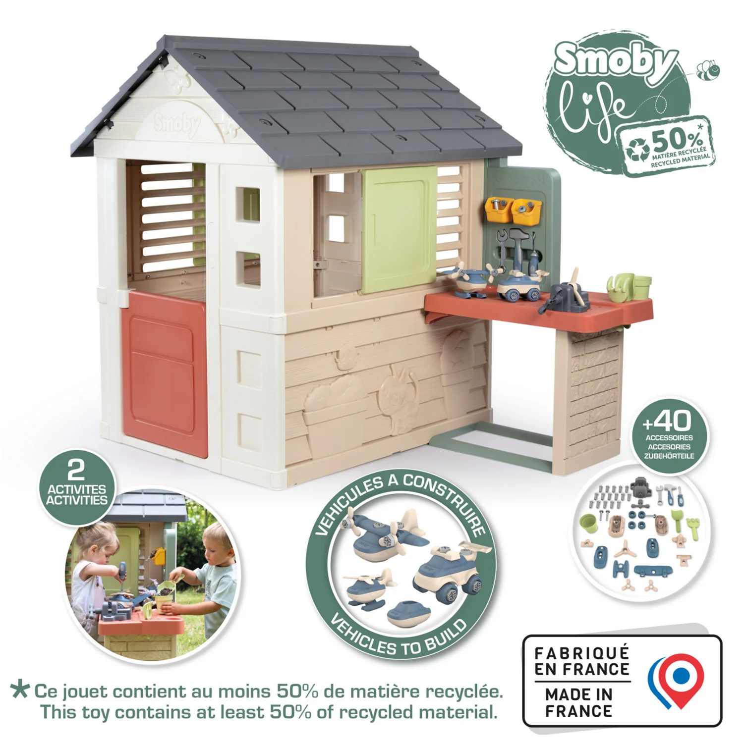 Smoby Life Nature Playhouse and Workshop - Image 2