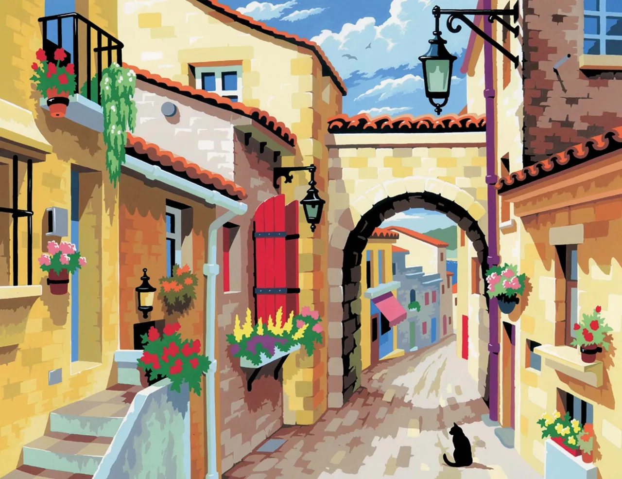 Senior Painting By Numbers A Quiet Street - Image 2