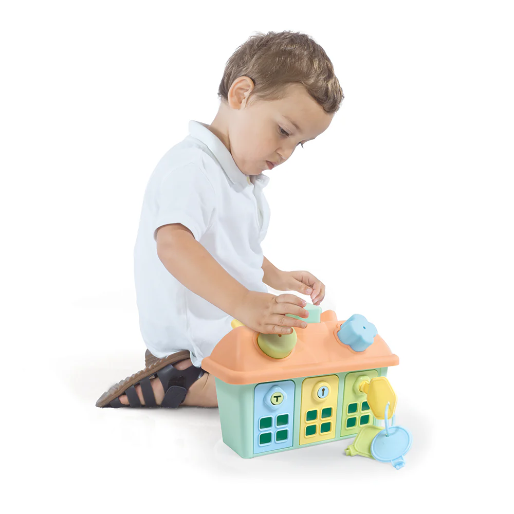Shape Sorter Happy House With Lockable Doors - Image 2