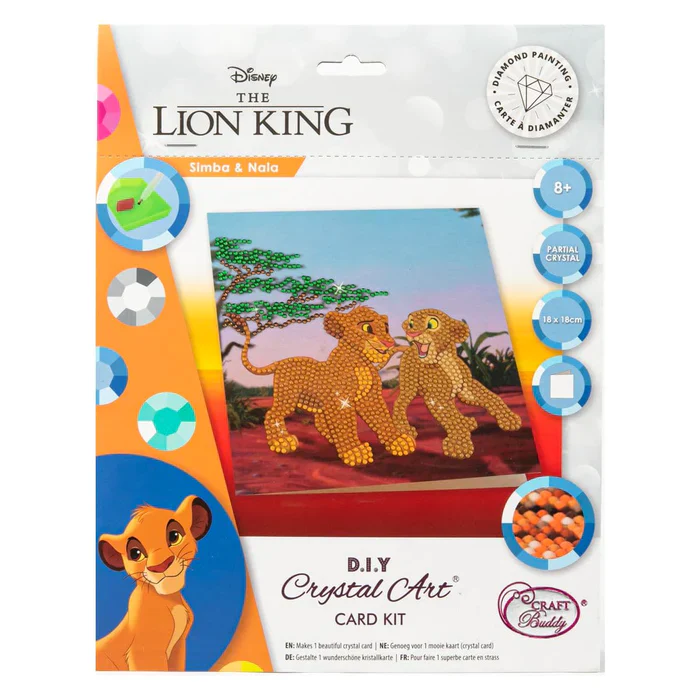 Simba and Nala Crystal Art Card