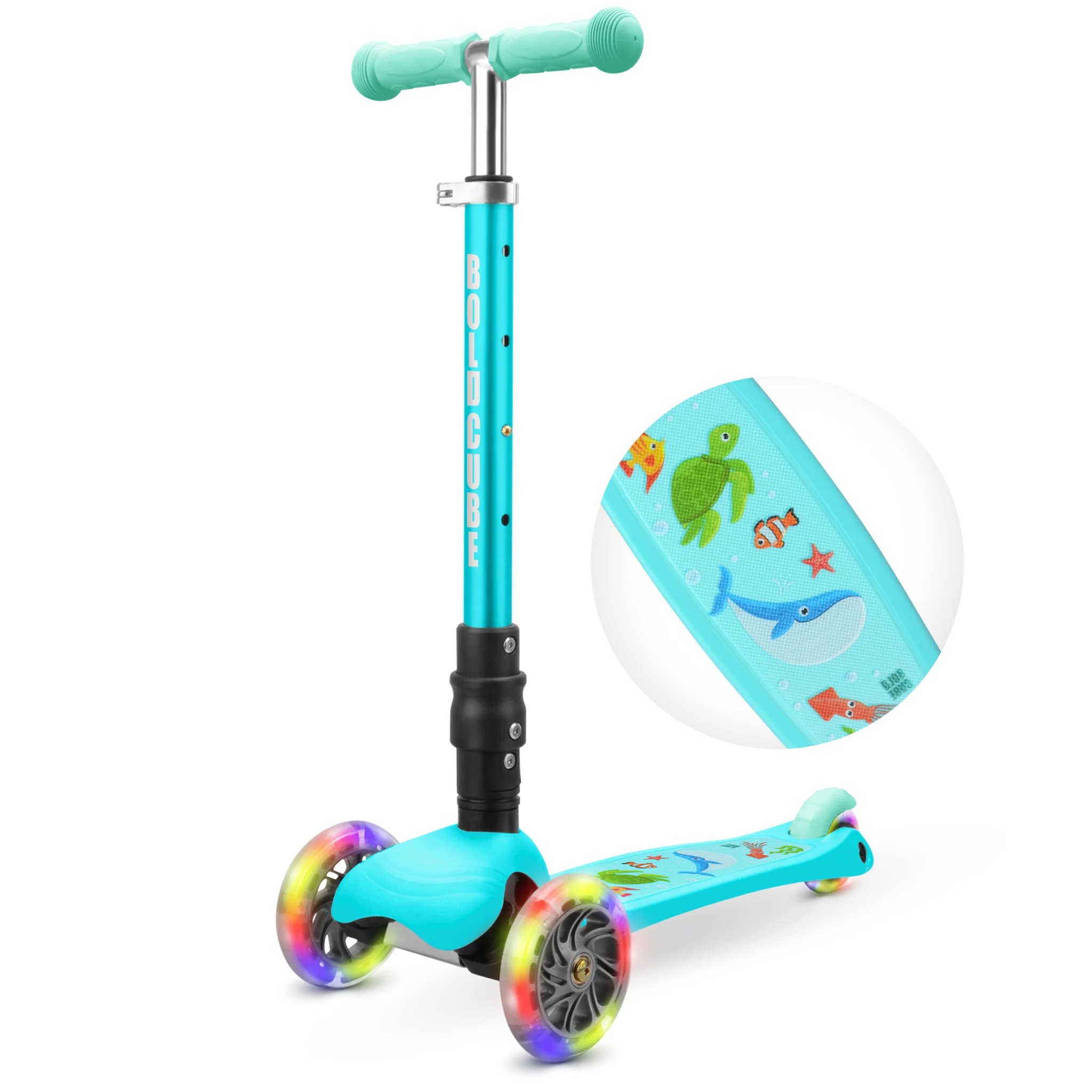 Teeny Fold: Ocean 3 Wheel Scooter (Aqua) - Image 2