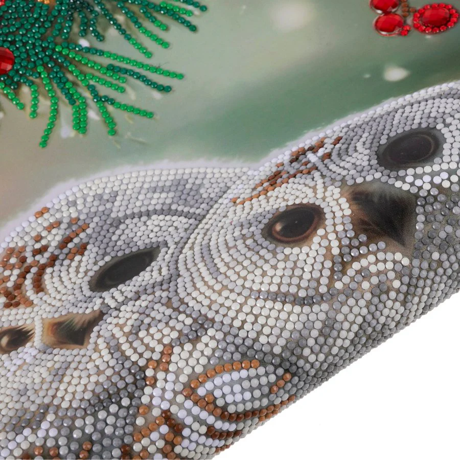 Snowy Owls Sanctuary, 40x50cm Crystal Art Scroll - Image 6