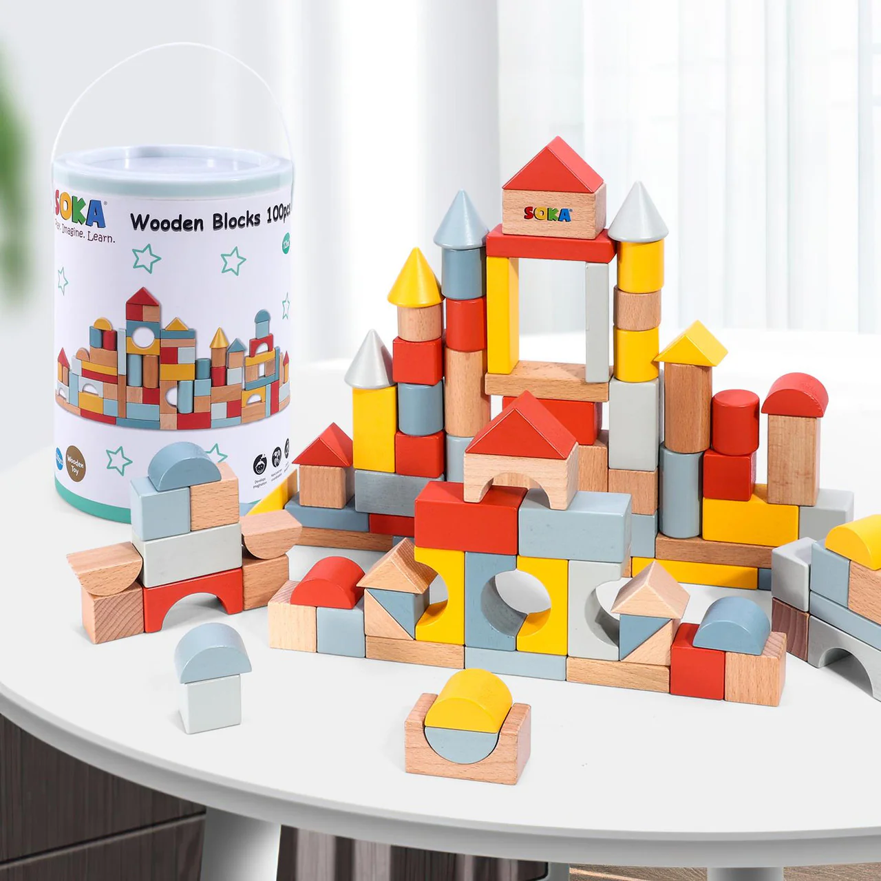 Soka Wooden Blocks 100Pcs - Image 5