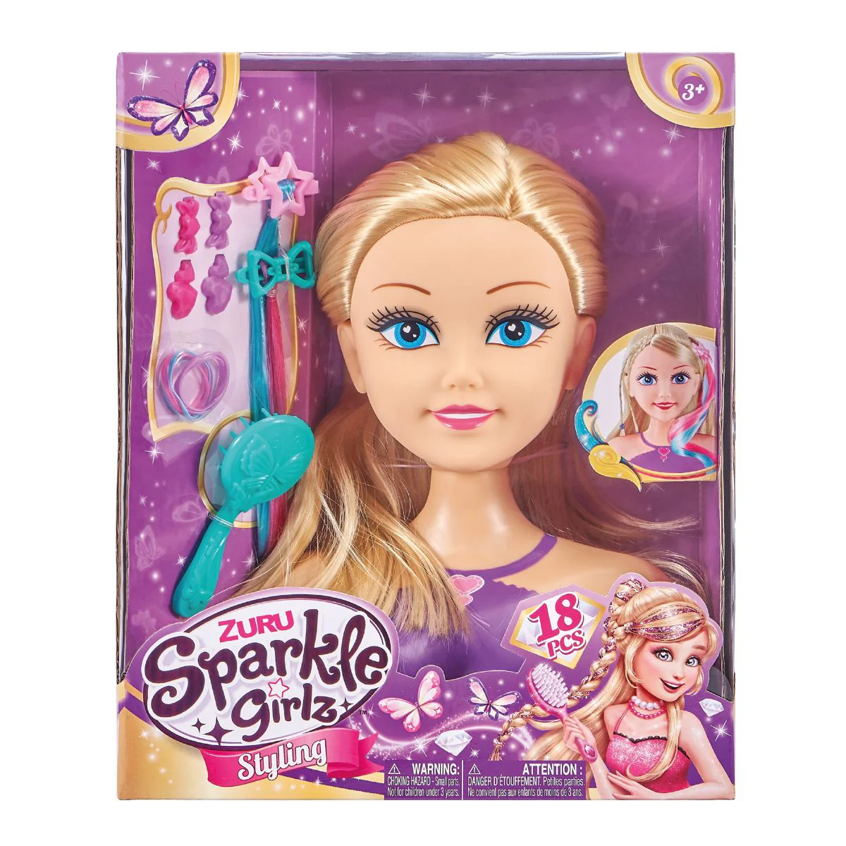 Sparkle Girlz Princess Hair Styling Head - Image 3