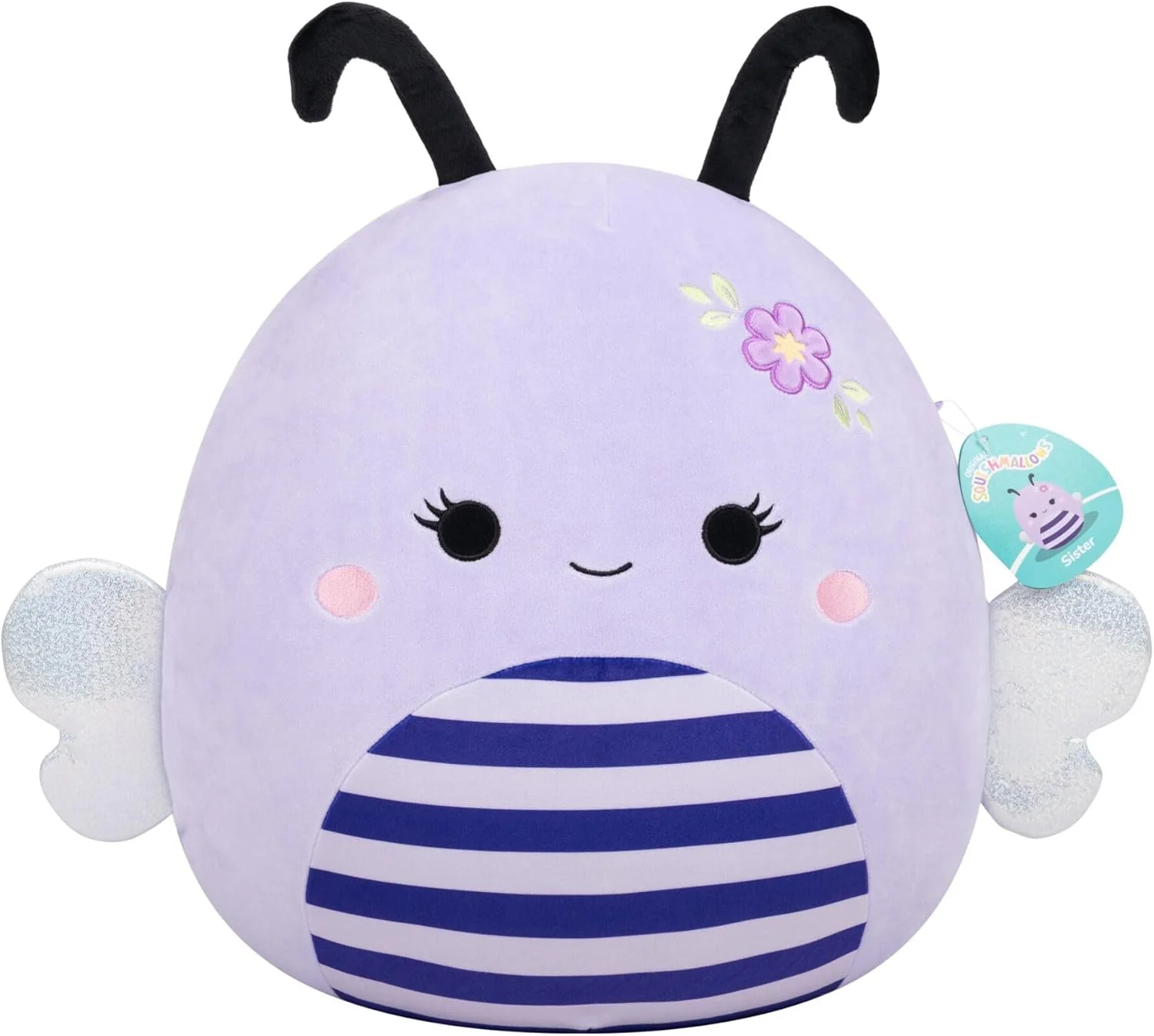 Squishmallows 16" Sister the Lavender Bee With Flower