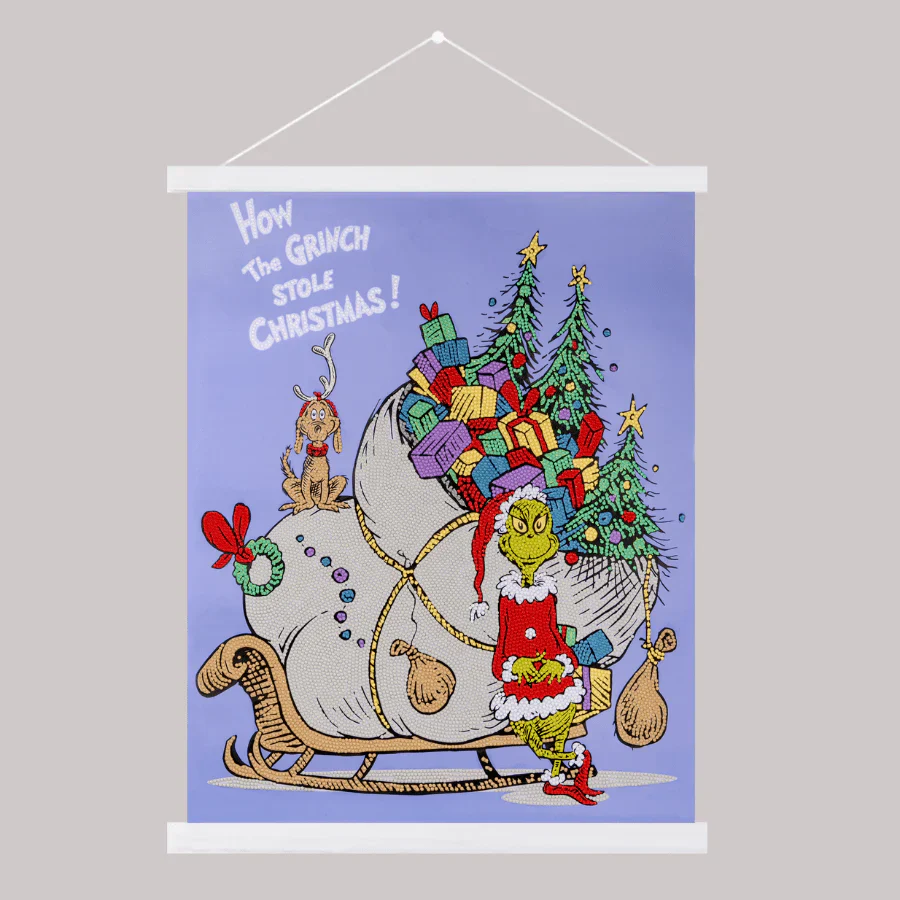 How The Grinch Stole Christmas, 40x50cm Crystal Art Scroll - Image 2