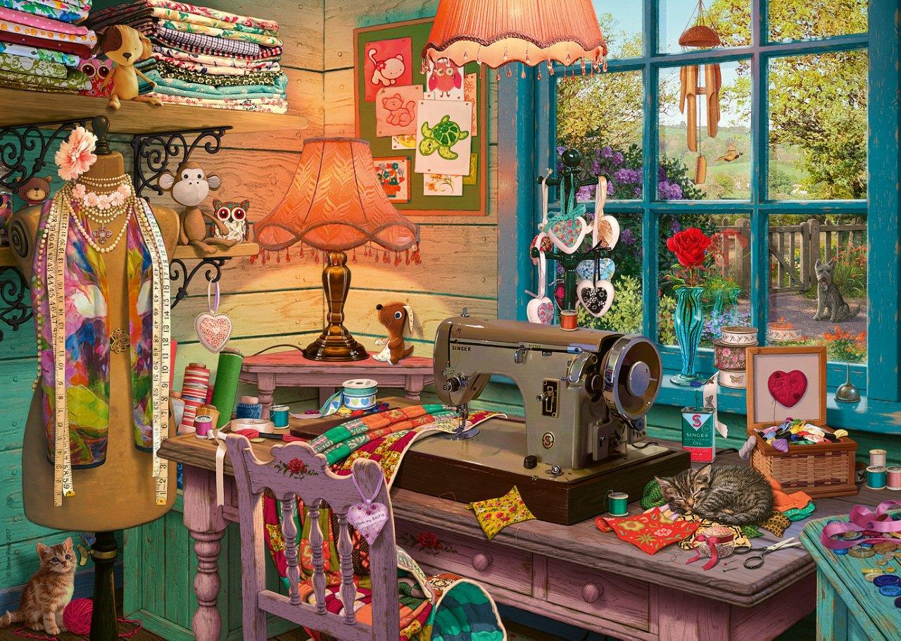 Ravensburger The Sewing Shed Haven No.4 1000 Piece Jigsaw Puzzle - Image 2