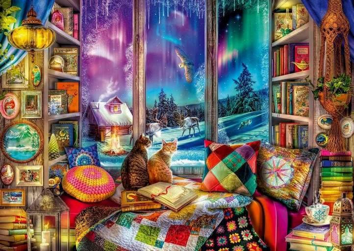 Ravensburger The Winter Reading Nook 1000 Piece Jigsaw Puzzle - Image 2