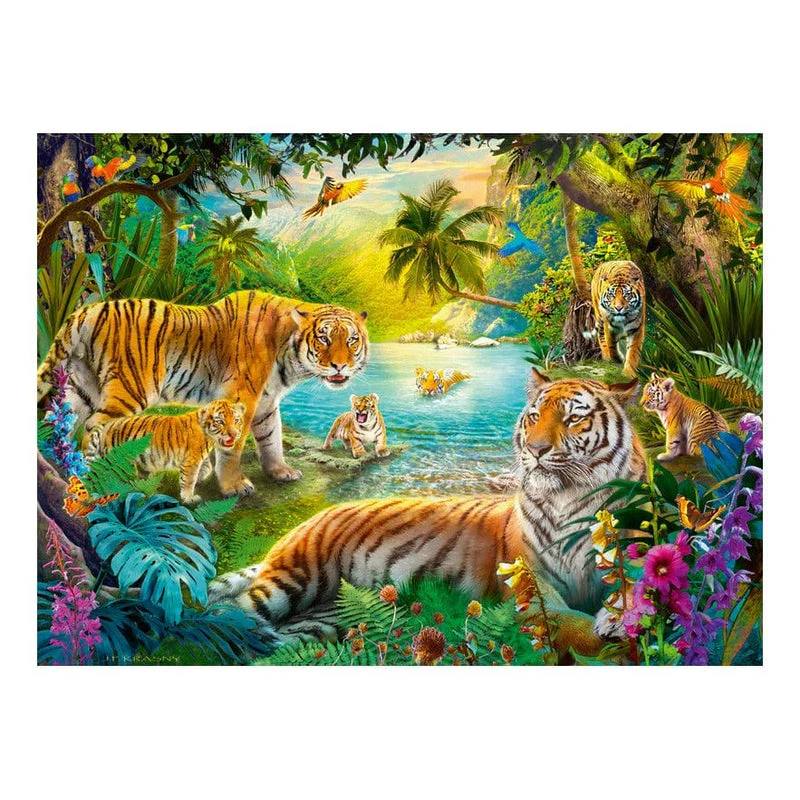Ravensburger Tiger Family in the Oasis 500 Piece Jigsaw Puzzle - Image 2