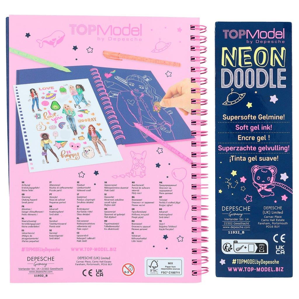 TOPModel Neon Doodle Book with Neon Pens - Image 6