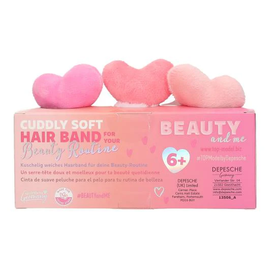 TOPModel Head Band with Plush Hearts BEAUTY and ME - Image 3