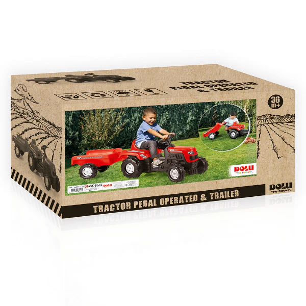 Tractor Pedal Operated & Trailer Red - Image 4