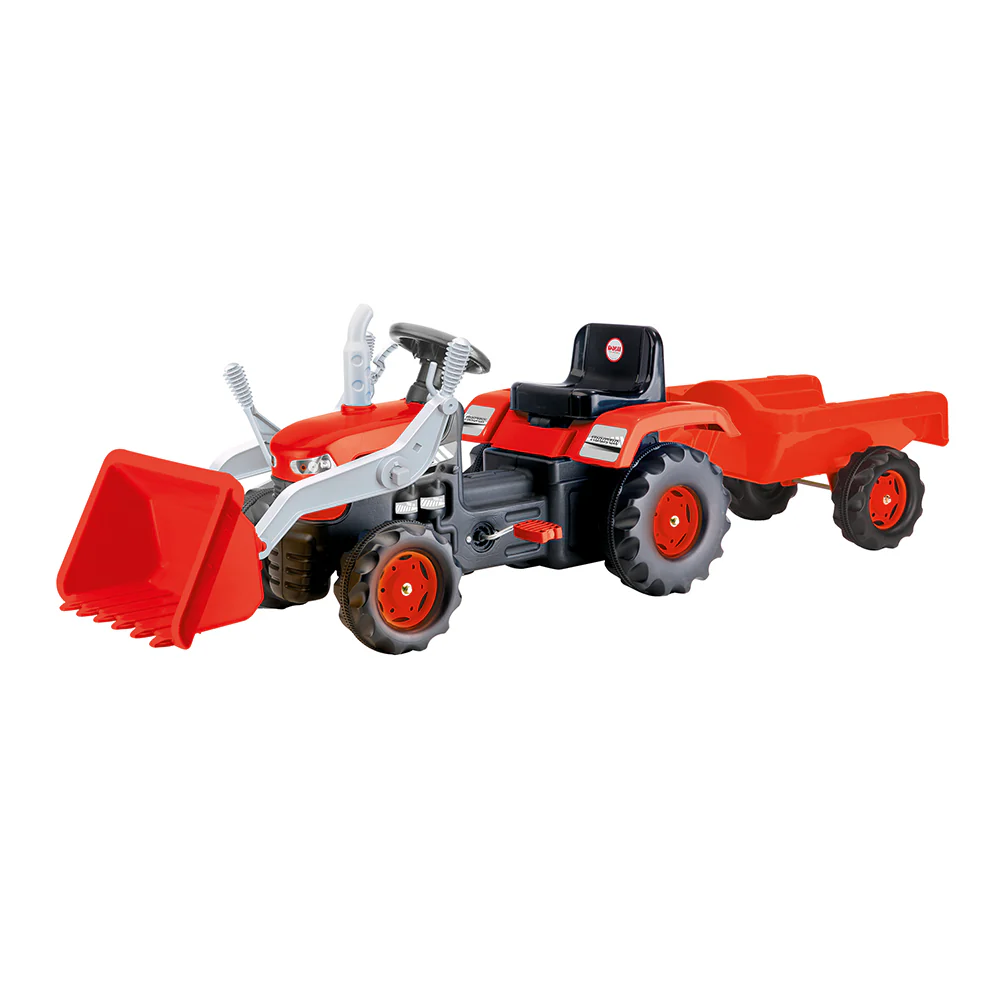 Tractor Pedal Operated With Trailer & Excavator Red