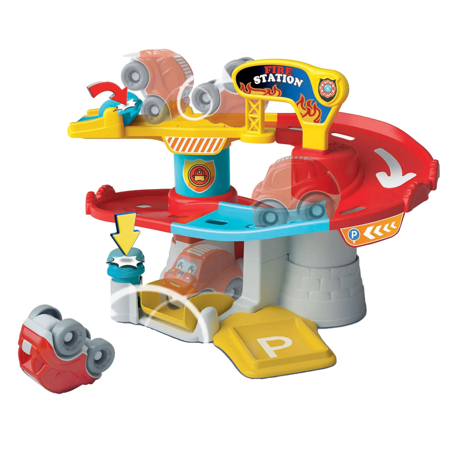 Tumbling Cars Fire Station with Car - Image 2